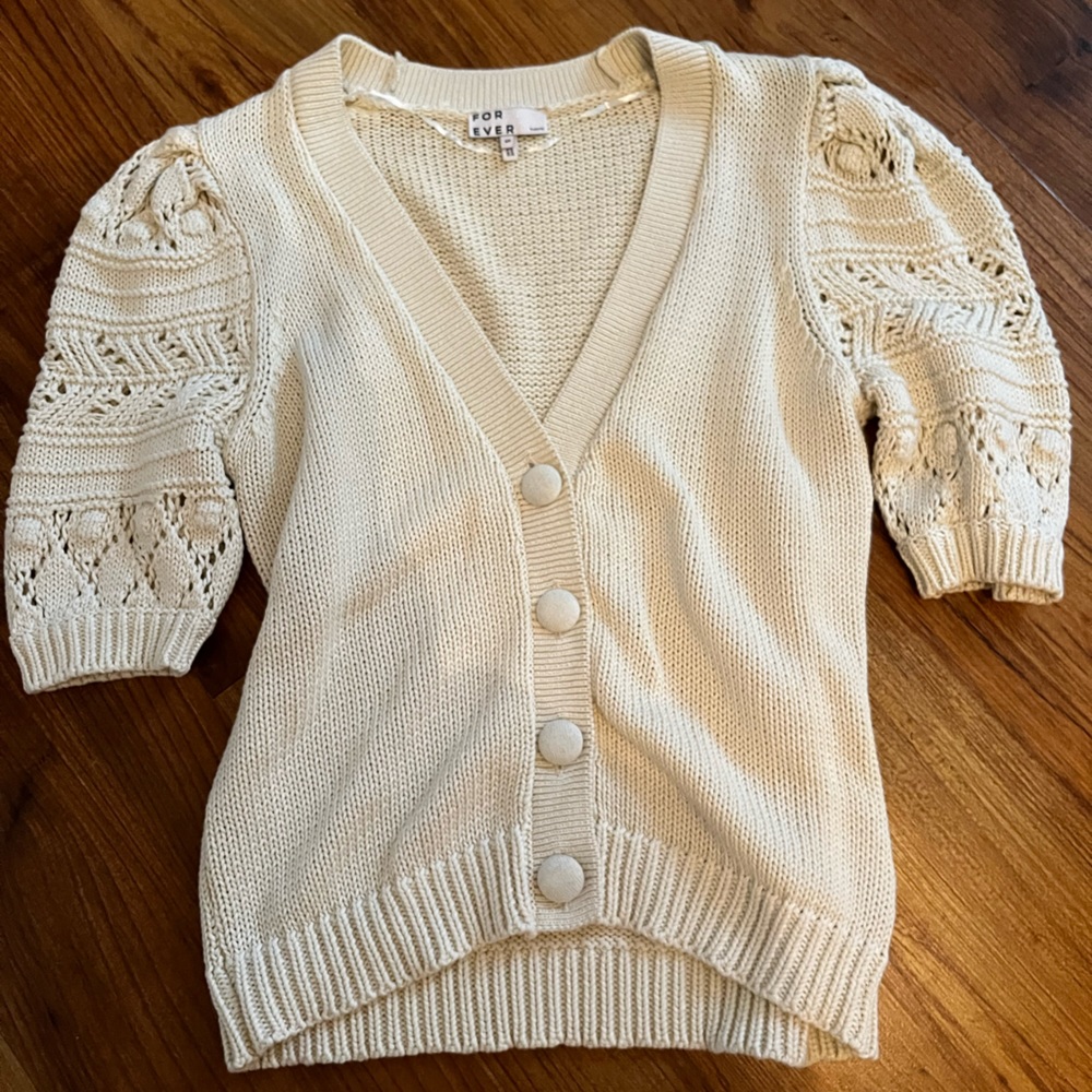 Puff sleeve cardigan NWOT